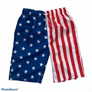 Boys Swim Trunks American Flag